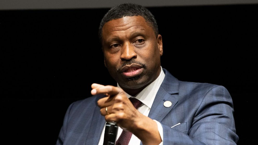 PHOTO: President/CEO of the NAACP Derrick Johnson speaks at CAA on Aug. 2, 2018 in Los Angeles.