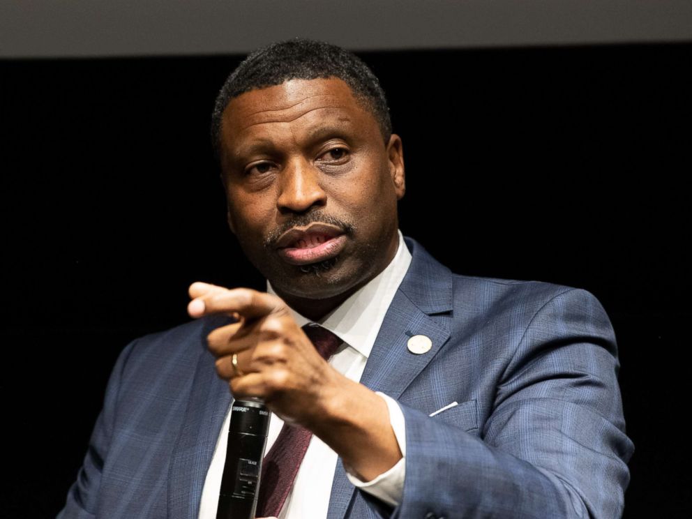 PHOTO: President/CEO of the NAACP Derrick Johnson speaks at CAA on Aug. 2, 2018 in Los Angeles.