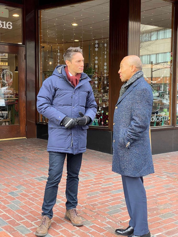 PHOTO: Deval Patrick speaks with ABC News, Nov. 14, 2019, in Manchester, NH.