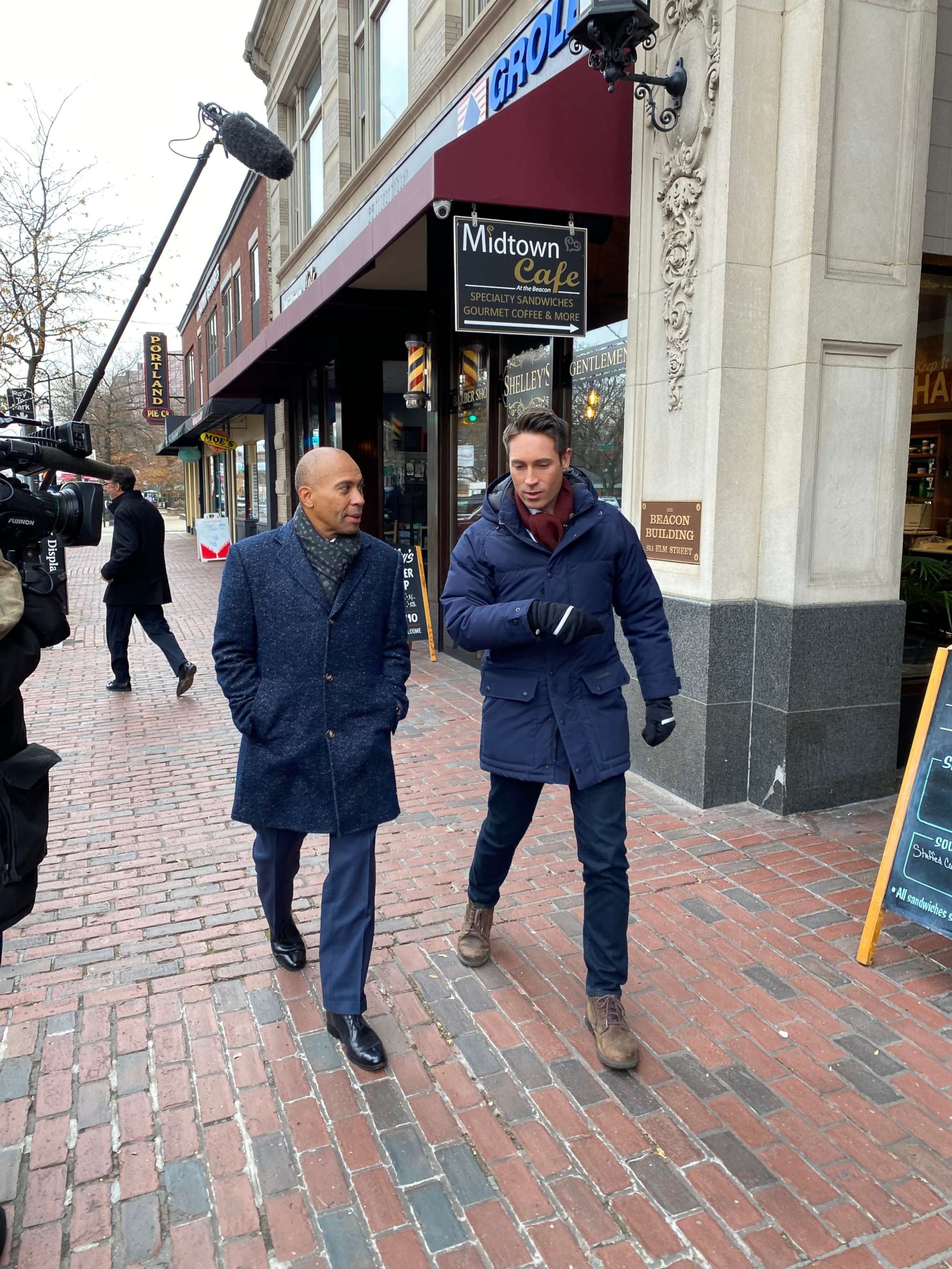 PHOTO: Deval Patrick speaks with ABC News, Nov. 14, 2019, in Manchester, NH.