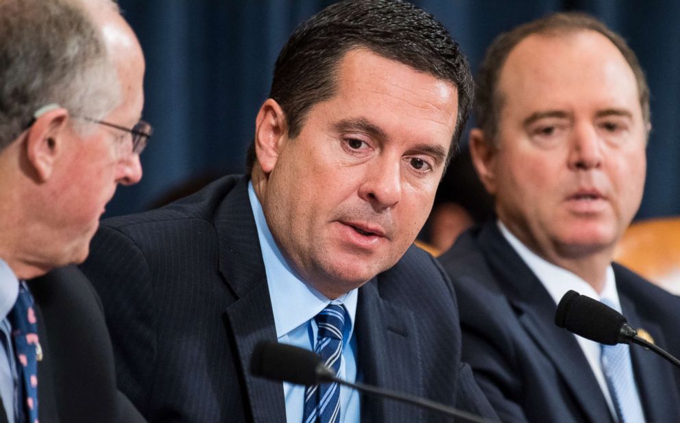 PHOTO: Rep. Devin Nunes talks during the House Intelligence Committee hearing on "Chinas Threat to American Government and Private Sector Research and Innovation Leadership," July 19, 2018.