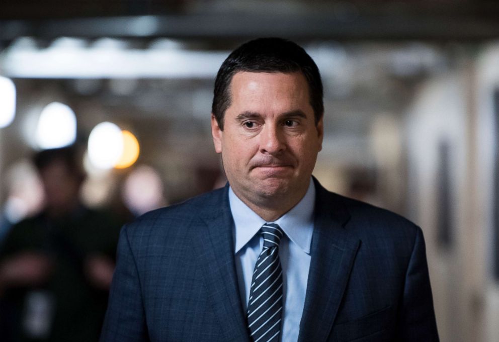 PHOTO: Rep. Devin Nunes leaves the House Republican Conference meeting in the Capitol, Feb. 27, 2018.