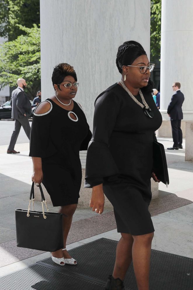 PHOTO: Lynette Hardaway and Rochelle Richardson, also known as Diamond and Silk arrive to testify before the House Judiciary Committee at the Rayburn House Office Building on Capitol Hill, April 26, 2018, in Washington.