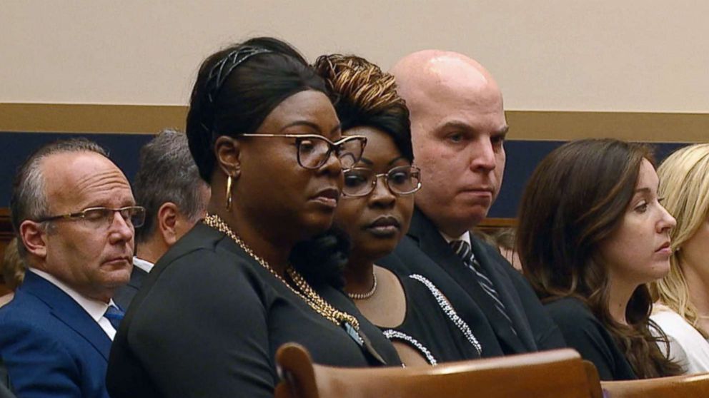 PHOTO: Lynnette Hardaway and Rochelle Richardson, who produce videos under the name "Diamond & Silk," wait to testify in front of a House Judiciary Committee hearing in Washington, April 26, 2018.