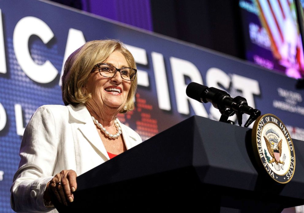 PHOTO: Rep. Diane Black speaks at a tax policy event hosted by America First Policies at Lee University's Pangle Hall, July 21, 2018, in Cleveland, Tenn.