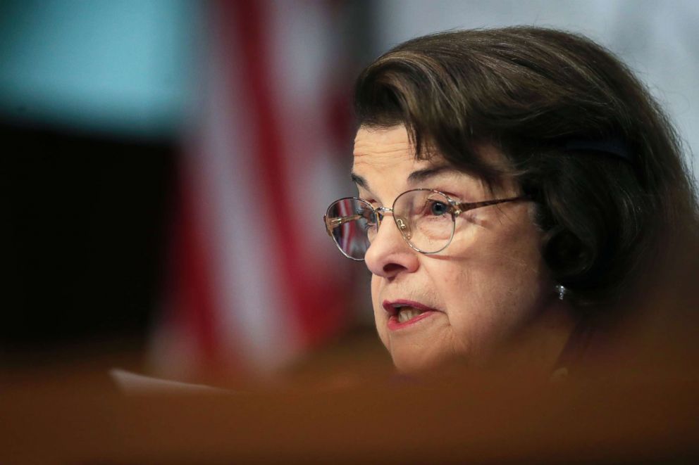 PHOTO: Senate Intelligence Committee Sen. Dianne Feinstein speaks to witnesses during a committee hearing on foreign influence operations and their use of social media on Capitol Hill in Washington, Aug. 1, 2018.