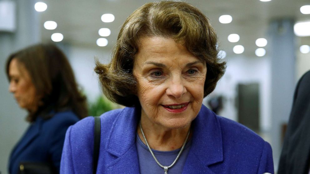 Sen. Dianne Feinstein speaks to reporters after the Senate approved $15.25 billion in aid for areas affected by Hurricane Harvey along with measures that would fund the federal government and raise its borrowing limit on Capitol Hill in Washington, D.C., Sept. 7, 2017.  