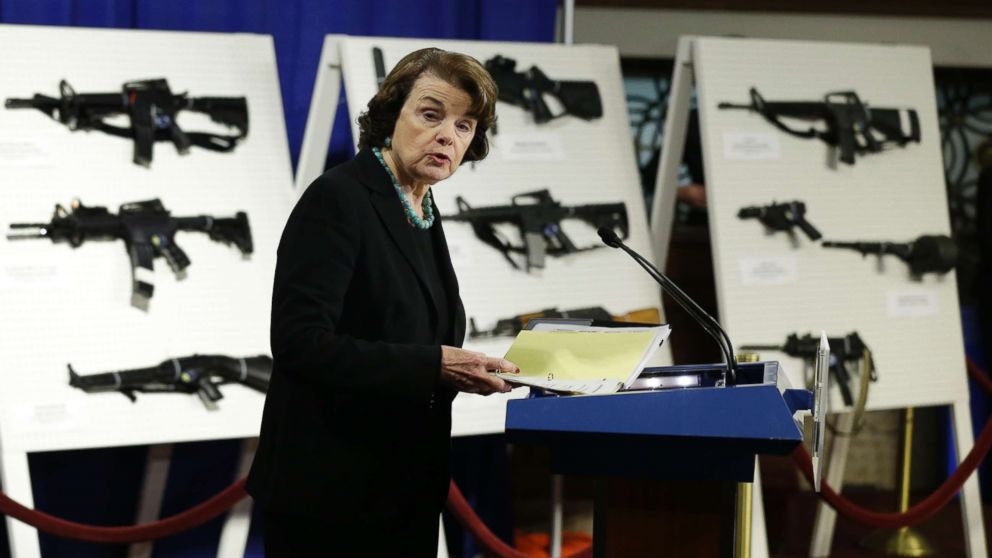 Sen. Dianne Feinstein, D-Calif. speaks during a news conference on Capitol Hill, Jan. 24, 2013, to introduce legislation on assault weapons and high-capacity ammunition feeding devices.