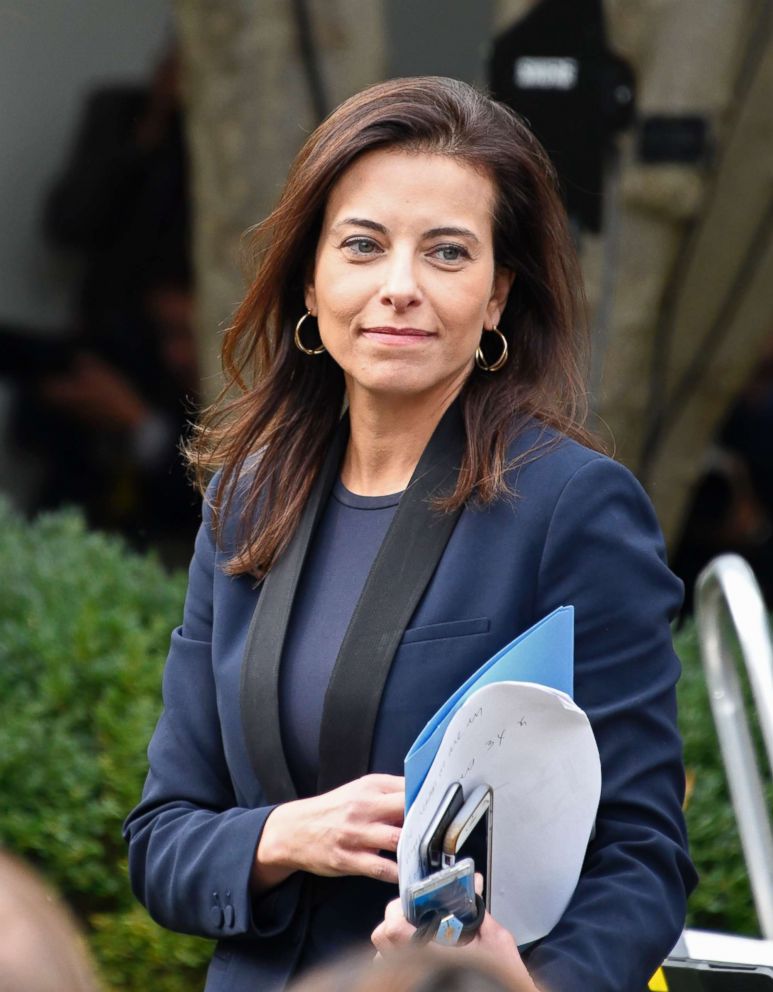  Deputy National Security Adviser for Strategy Dina Powell arrives prior to President Donald Trump and Singapore's Prime Minister Lee Hsien Loong making joint statements in the Rose Garden of the White House in Washington, D.C., Oct. 23, 2017. 
					