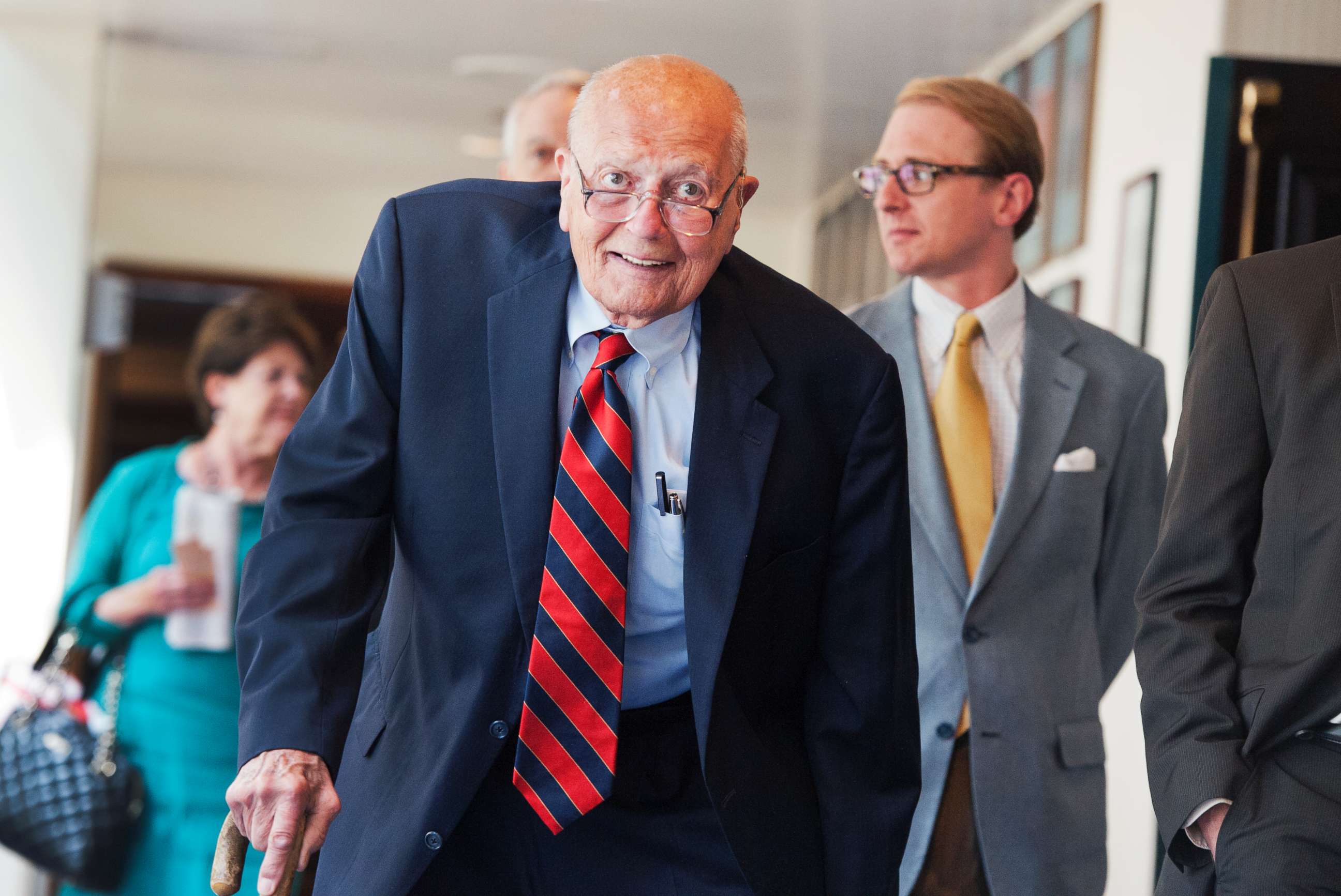 PHOTO: Rep. John Dingell, D-Mich., arrives at the National Press Club to speak at a luncheon, June 27, 2014.