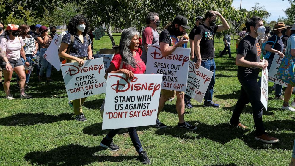 Disney employees stage walkout to demand action against 'Don't Say Gay