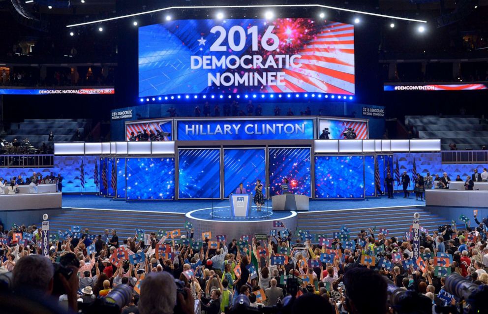 PHOTO: Hillary Clinton is announced as the Democratic Presidential nominee during Day 2 of the Democratic National Convention at the Wells Fargo Center in Philadelphia, July 26, 2016.