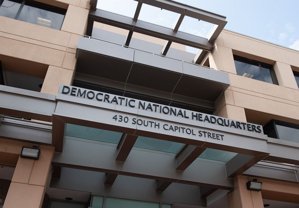 PHOTO: The headquarters of the Democratic National Committee (DNC) is seen in Washington, D.C, Aug. 22, 2018.