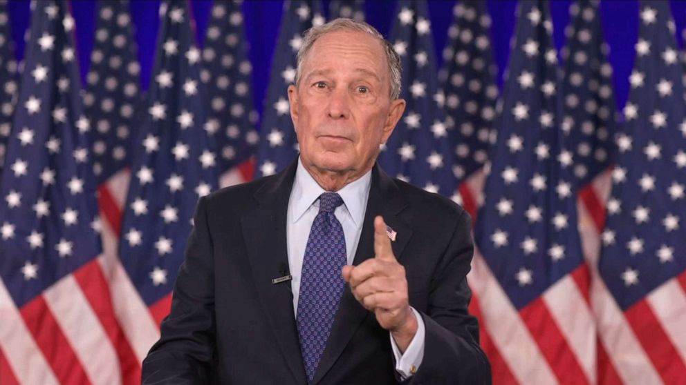 PHOTO: Former New York Mayor Michael Bloomberg addresses the 2020 Democratic National Convention, Aug. 20, 2020.