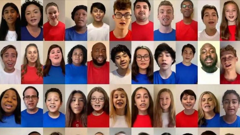 PHOTO: A diverse choir virtually sang the national anthem during the first night of the Democratic National Convention, on Aug. 17, 2020.