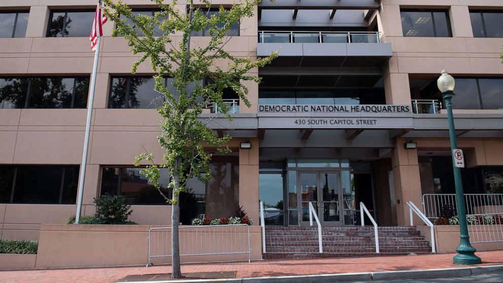 PHOTO: In this Aug. 22, 2018 file photo the headquarters of the Democratic National Committee in Washington, D.C. is seen. 