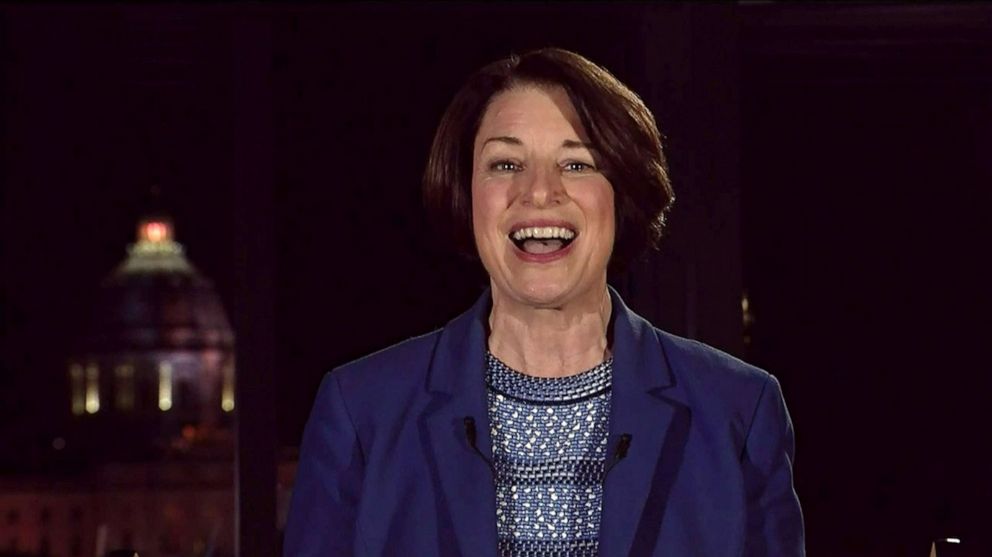 PHOTO: Former Democratic presidential candidate Senator Amy Klobuchar speaks from Minnesota during the all virtual 2020 Democratic National Convention, Aug. 17. 2020.