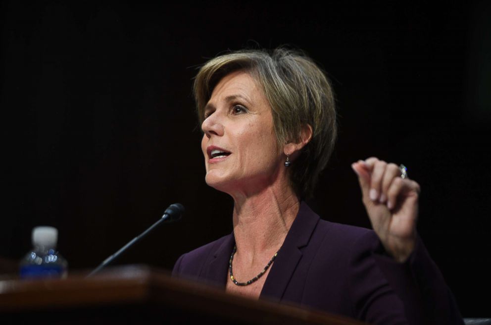 PHOTO: Former acting Attorney General Sally Yates testifies on May 8, 2017, before the US Senate Judiciary Committee on Capitol Hill in Washington, DC.