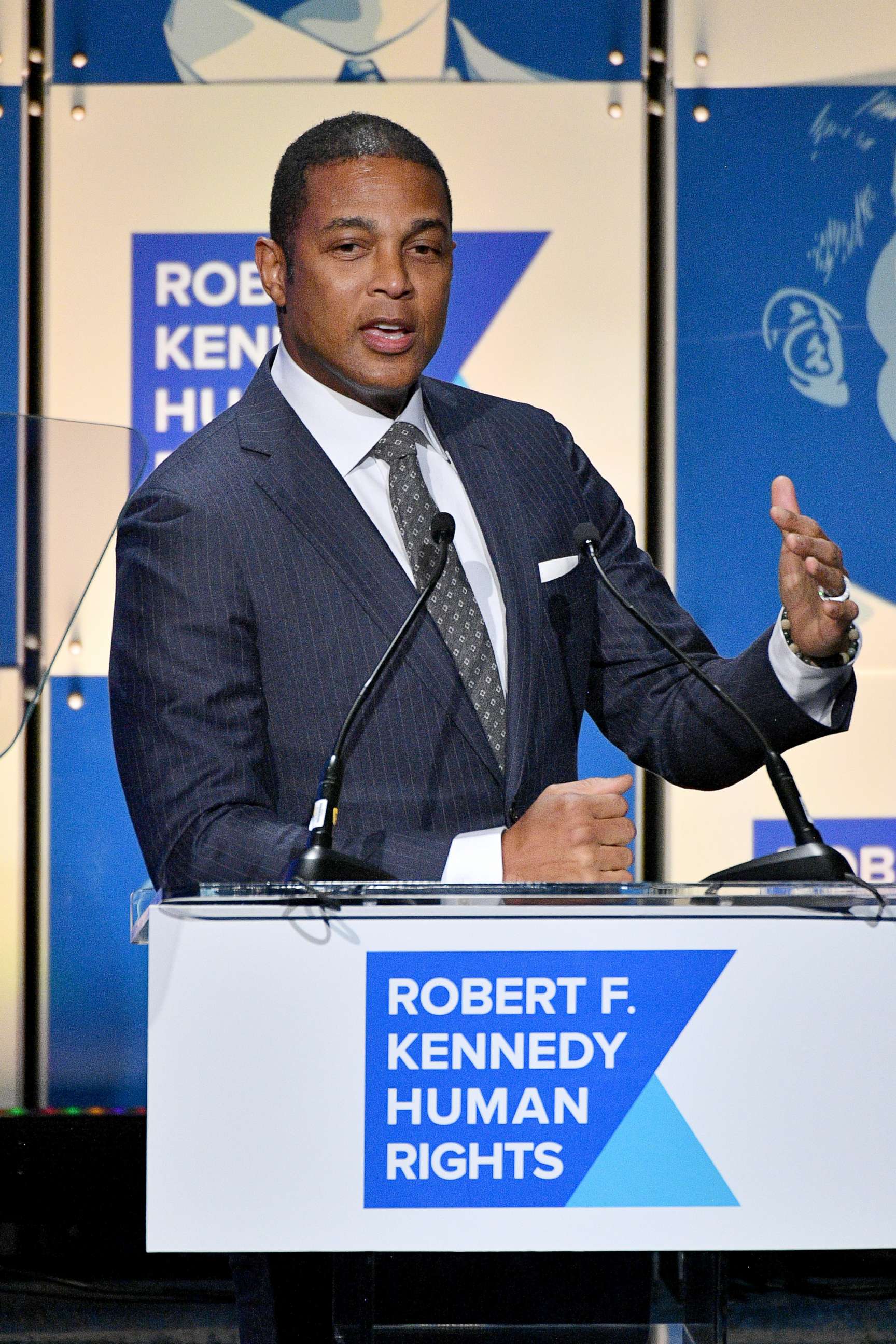 PHOTO: Don Lemon speaks onstage at the 2019 RFK Ripple of Hope Awards at New York Hilton Midtown, Dec. 12, 2019, in New York City.