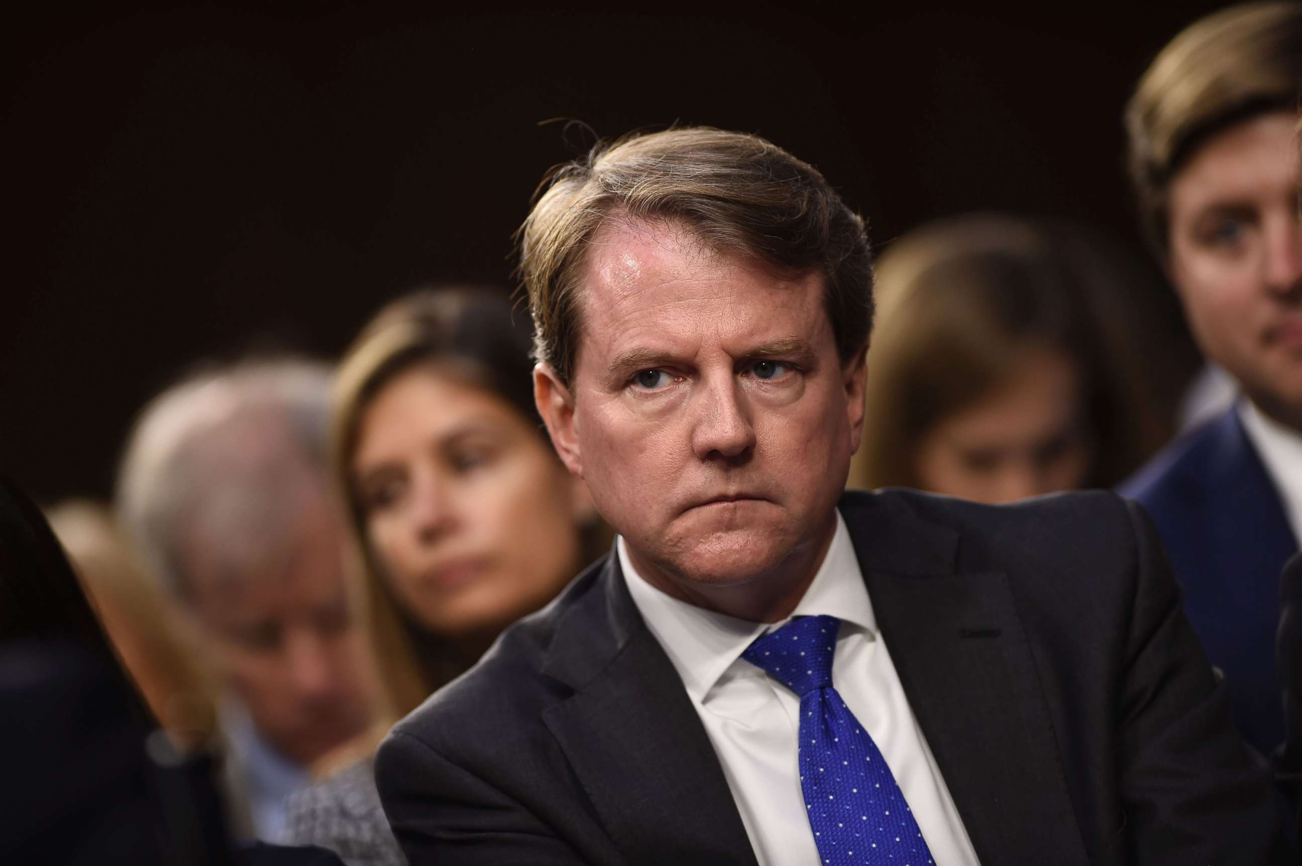 PHOTO: White House Counsel Don McGahn listens during a hearing of the Senate Judiciary Committee, Sept. 4, 2018, in Washington, D.C.