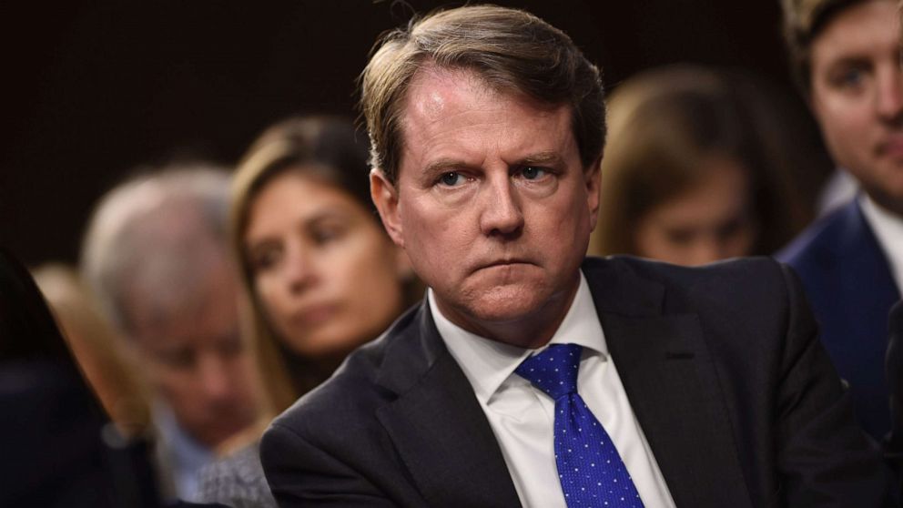 PHOTO: White House Counsel Don McGahn listens during a hearing of the Senate Judiciary Committee, Sept. 4, 2018, in Washington, D.C.