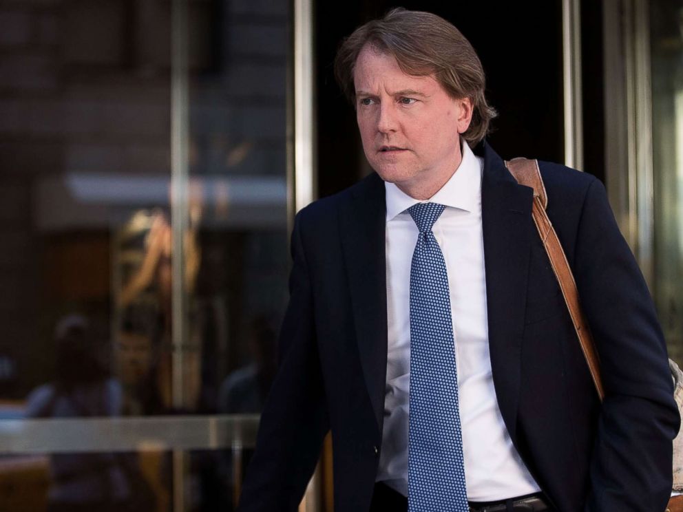 PHOTO: Don McGahn, lawyer for Donald Trump and his campaign, leaves the Four Seasons Hotel after a meeting with Trump and Republican donors, June 9, 2016. in New York City.