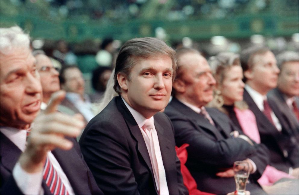 PHOTO: Donald Trump sits near father Fred Trump ringside at Tyson vs Holmes Convention Hall in Atlantic City, N.J., Jan. 22 1988.