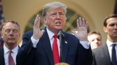 PHOTO: President Donald Trump speaks during a press conference to discuss a revised U.S. trade agreement with Mexico and Canada in the Rose Garden of the White House, Oct. 1, 2018, in Washington, D.C.