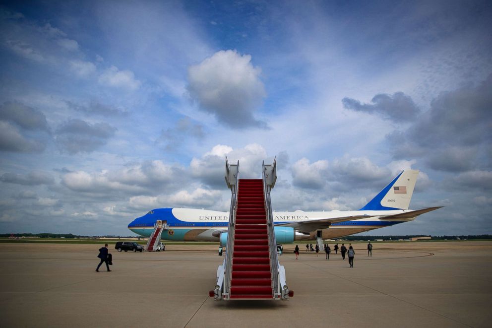 PHOTO: Air Force One sits on the tarmac after landing with President Donald Trump at Nashville International Airport in Nashville, Tenn., May 29, 2018.