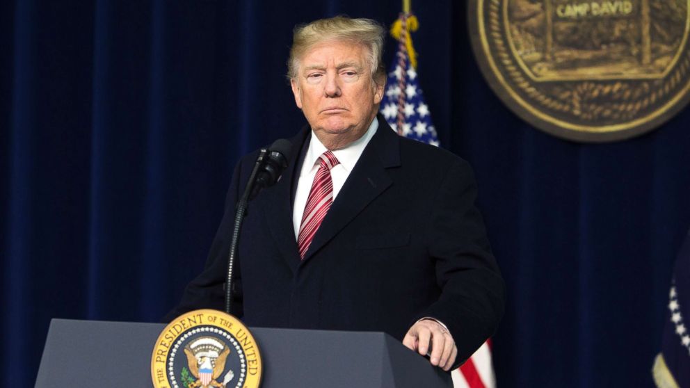 President Donald Trump speaks to the press after holding meetings at Camp David, Jan. 6, 2018 in Thurmont, Md.