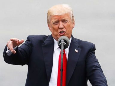 PHOTO: President Donald Trump speaks during a rally at the Rivertowne Marina, June 7, 2017, in Cincinnati.