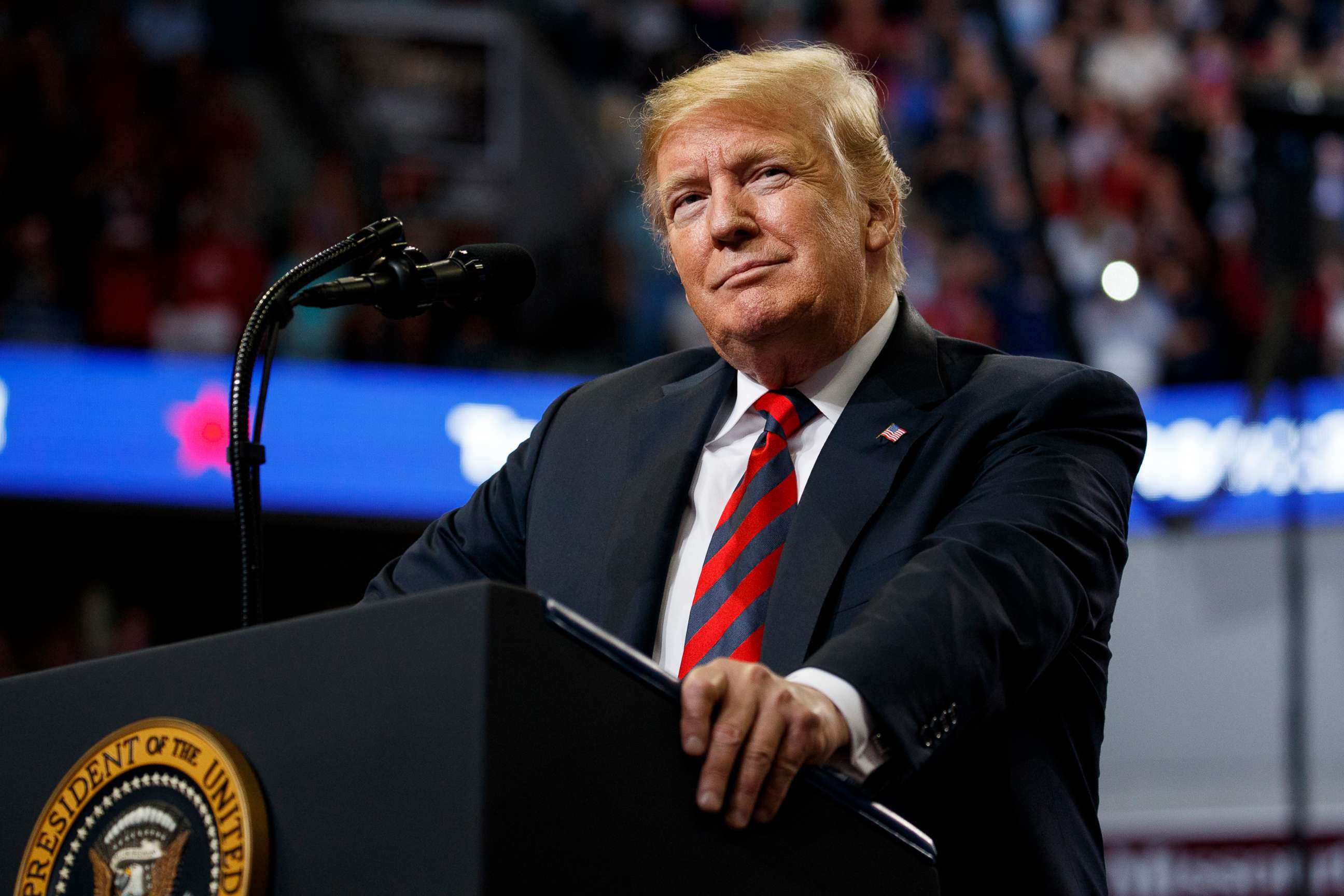 PHOTO: President Donald Trump speaks during a campaign rally, Sept. 21, 2018, in Springfield, Mo.