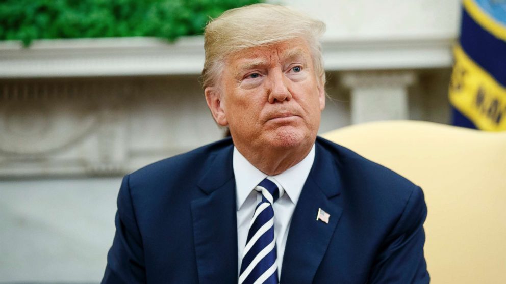 President Donald Trump pauses during a meeting with Saudi Crown Prince Mohammed bin Salman in the Oval Office of the White House on March 20, 2018.
