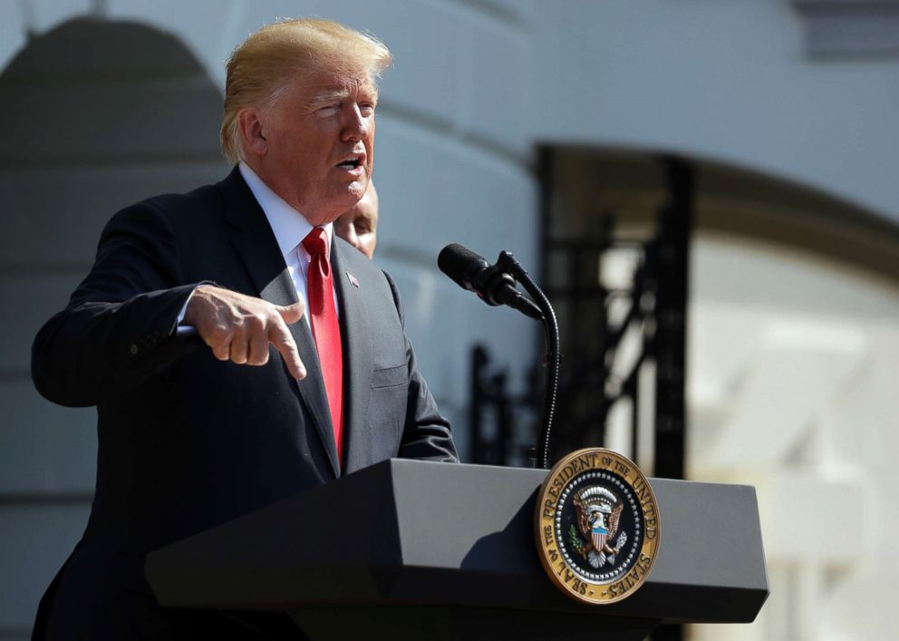 PHOTO: President Donald Trump speaks about the economy at the White House in Washington, D.C., July 27, 2018.