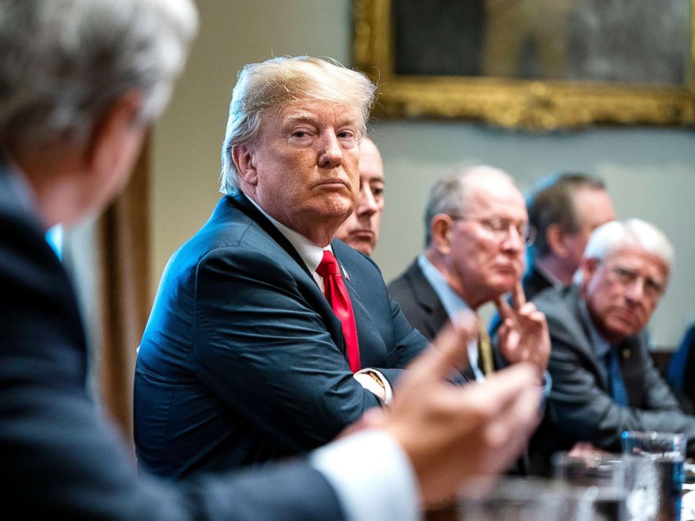 PHOTO: President Trump discusses immigration bill with members of Congress at the White House on June 20, 2018.
<p itemprop=