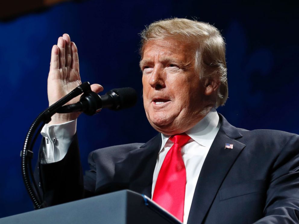 PHOTO: President Donald Trump appears at the American Farm Bureau Federations 100th Annual Convention, Jan. 14, 2019, in New Orleans.