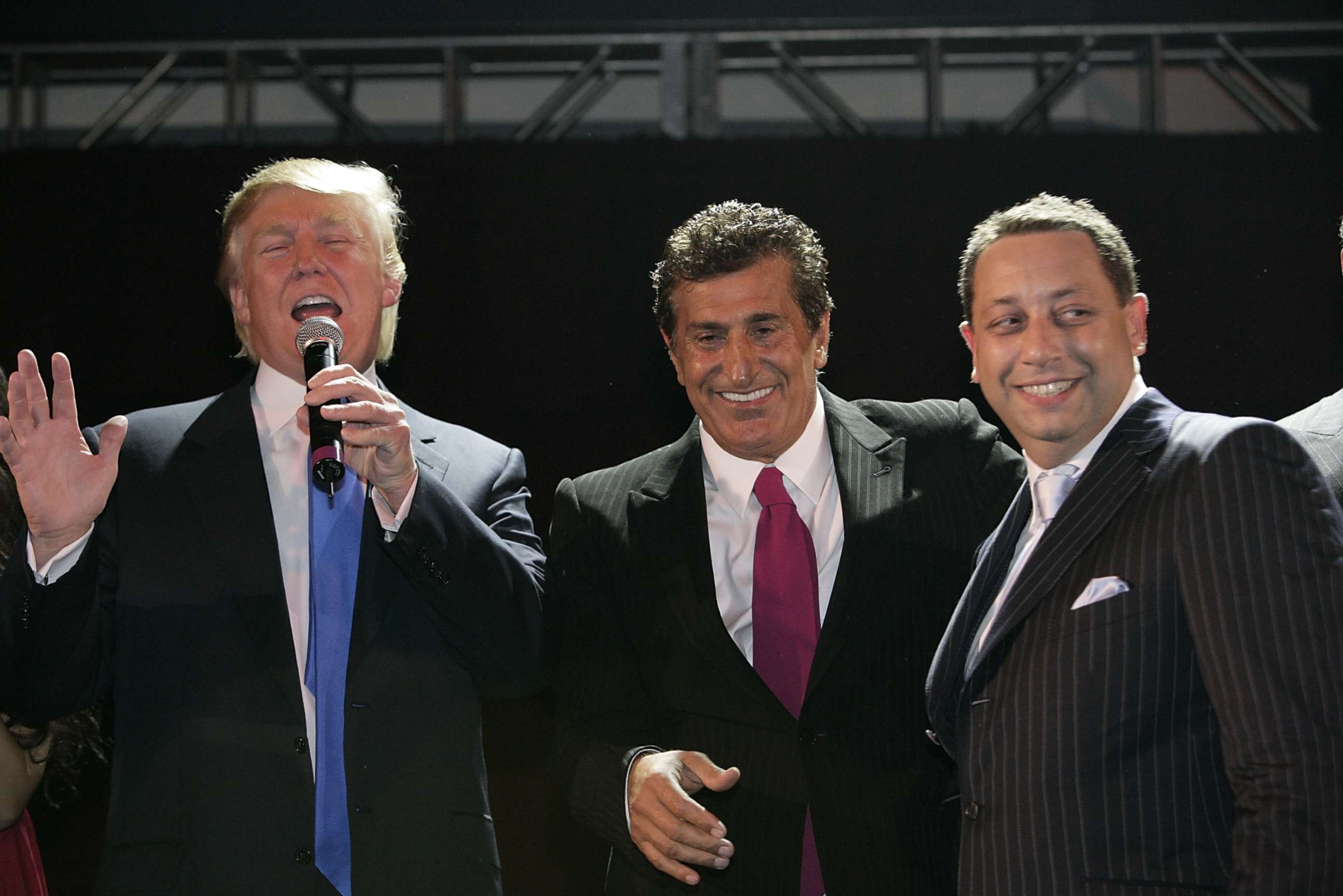 PHOTO: Donald Trump, Tevfik Arif and Felix Sater attend the Trump Soho Launch Party, on Sept. 19, 2007 in New York City.