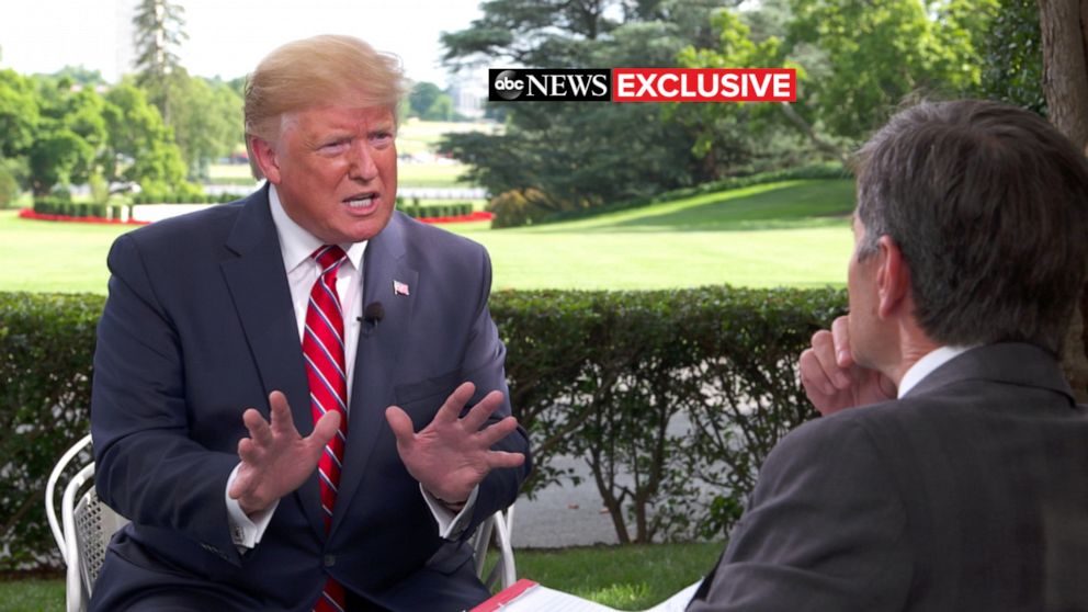 PHOTO: ABC News George Stephanopoulos meets with President Donald Trump at the White House in Washington on June 12, 2019.