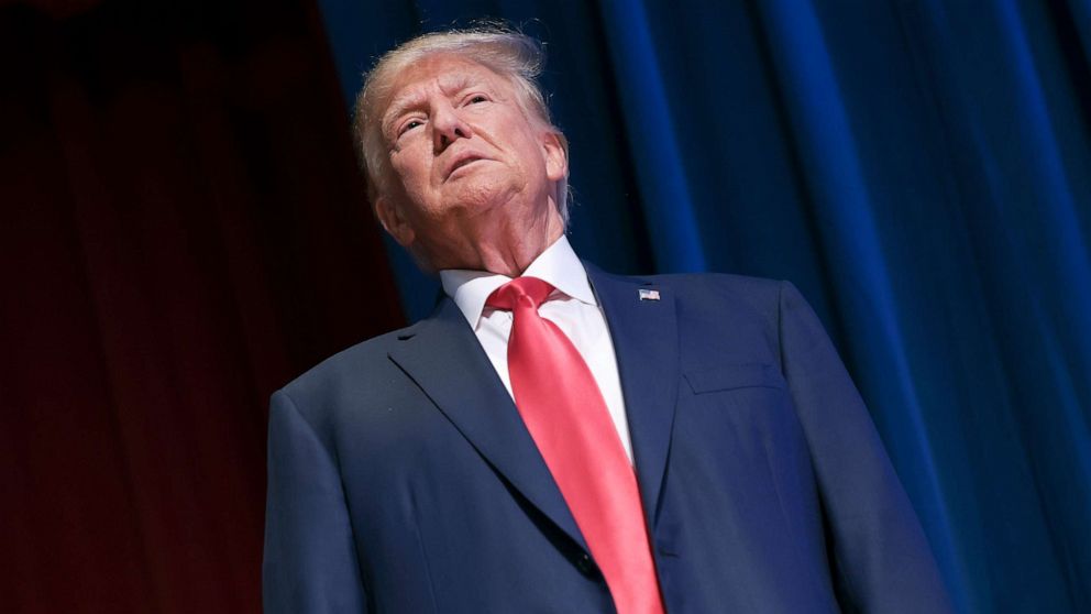 PHOTO: Republican presidential candidate former U.S. President Donald Trump arrives to deliver remarks June 10, 2023 in Greensboro, North Carolina.