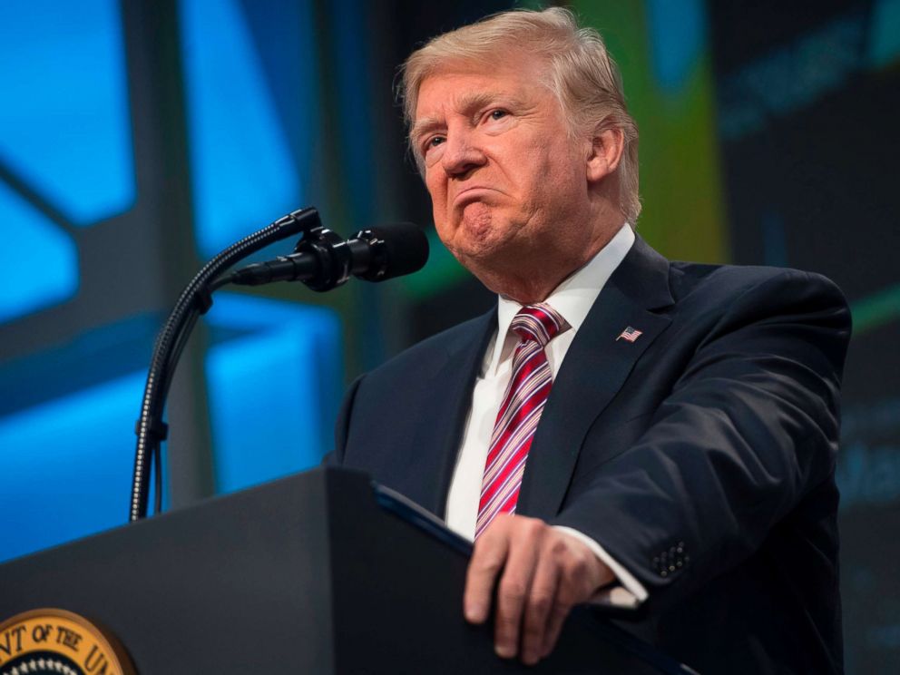 PHOTO: President Donald Trump speaks to the National Association of Manufacturers in Washington, D.C., Sept. 29, 2017.