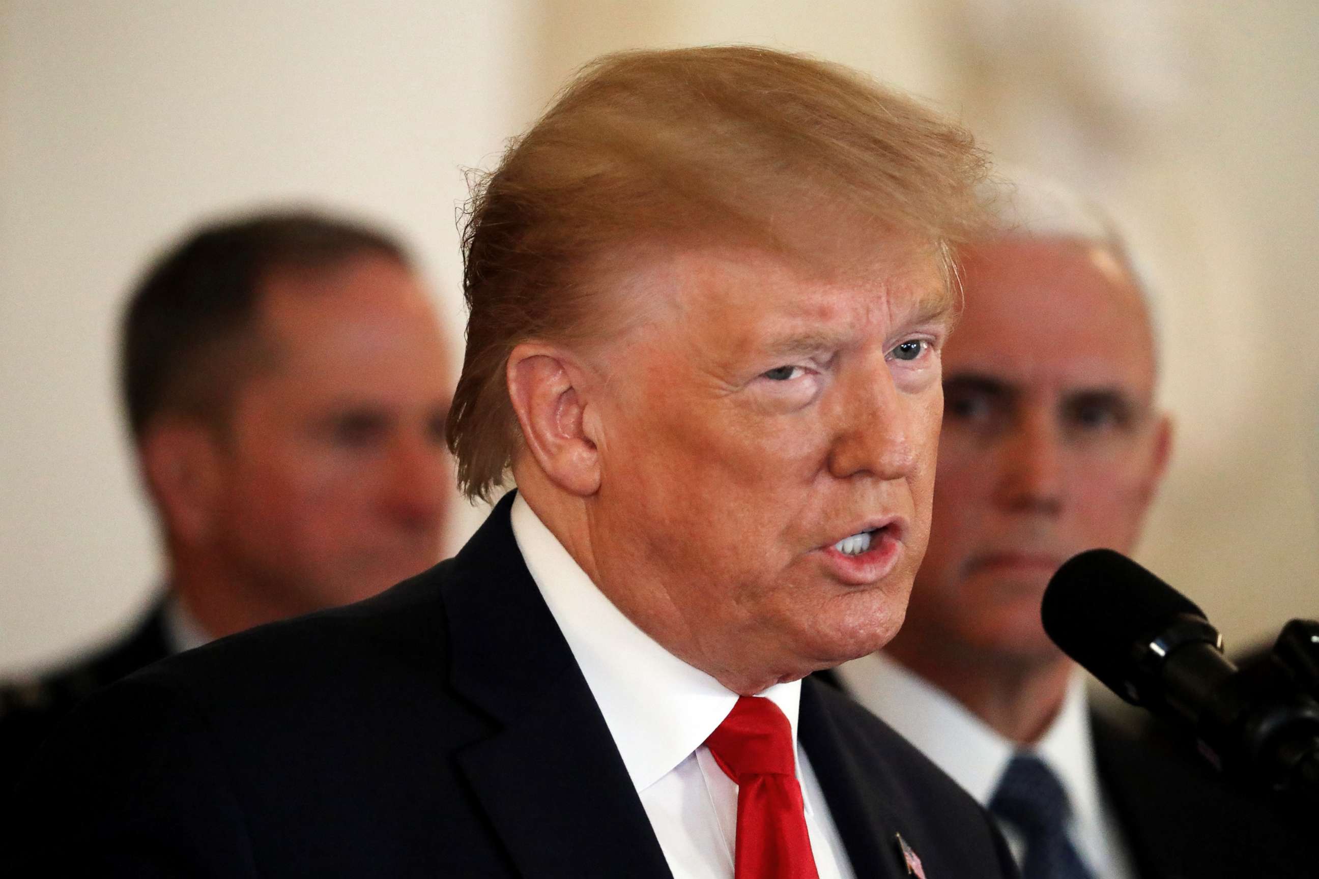 PHOTO: President Donald Trump speaks from the White House on Jan. 08, 2020, in Washington.