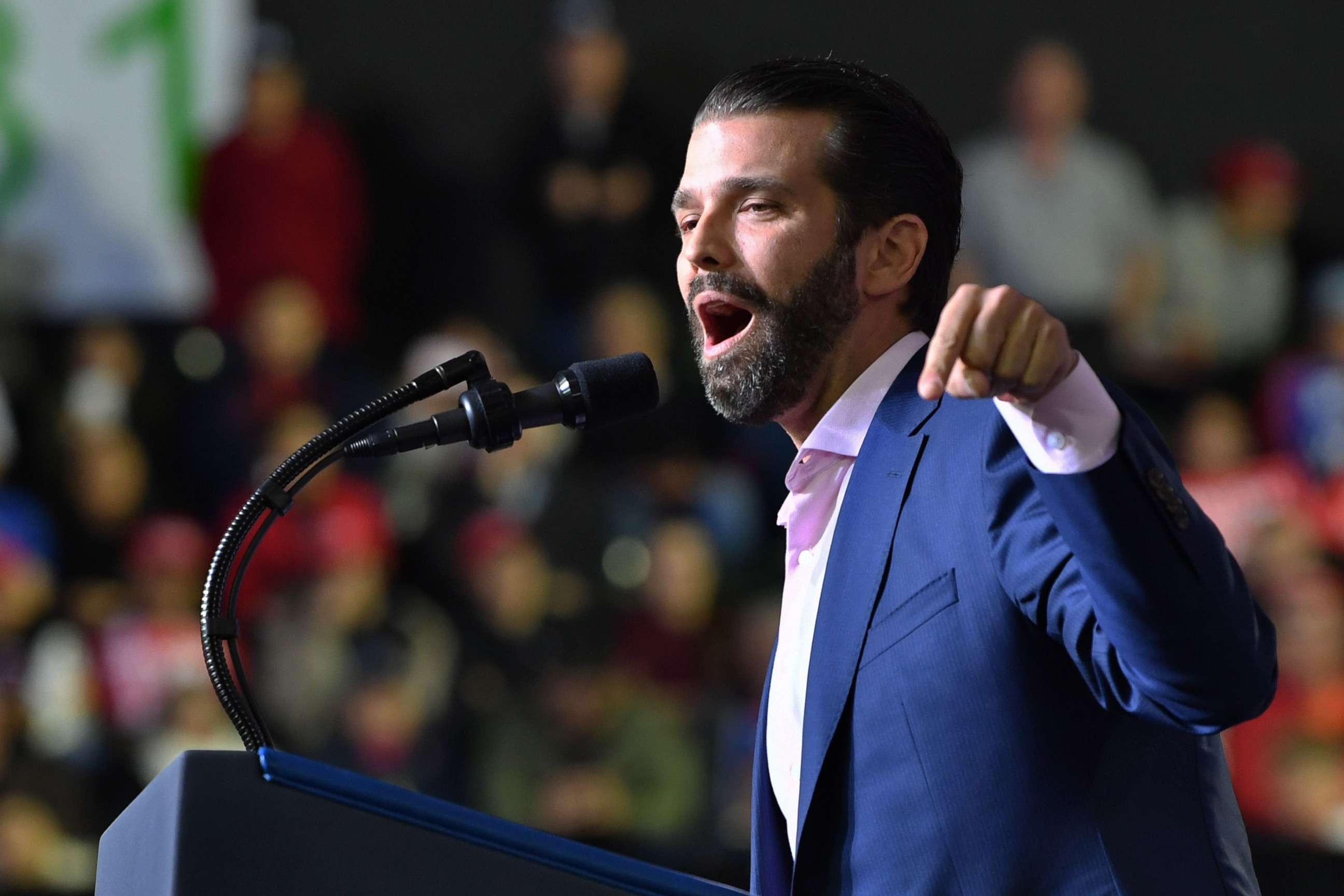 PHOTO: Donald Trump Jr. speaks during a rally before President Donald Trump addresses the audience in El Paso, Texas, Feb. 11, 2019.