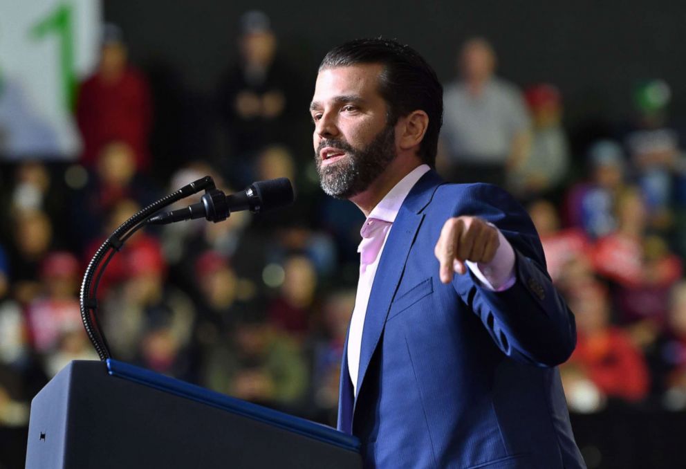 PHOTO: Donald Trump Jr. speaks during a rally before President Donald Trump addresses the audience in El Paso, Texas, Feb. 11, 2019.