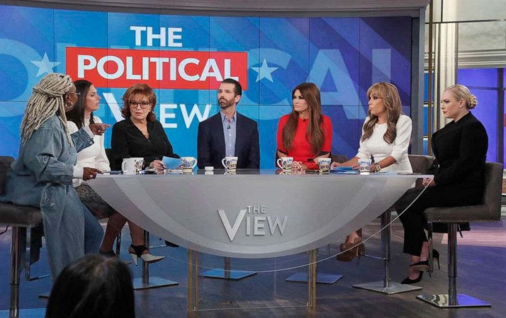 PHOTO: Donald Trump Jr. and Kimberly Guilfoyle appear on ABC's, "The View," Nov. 7, 2019.