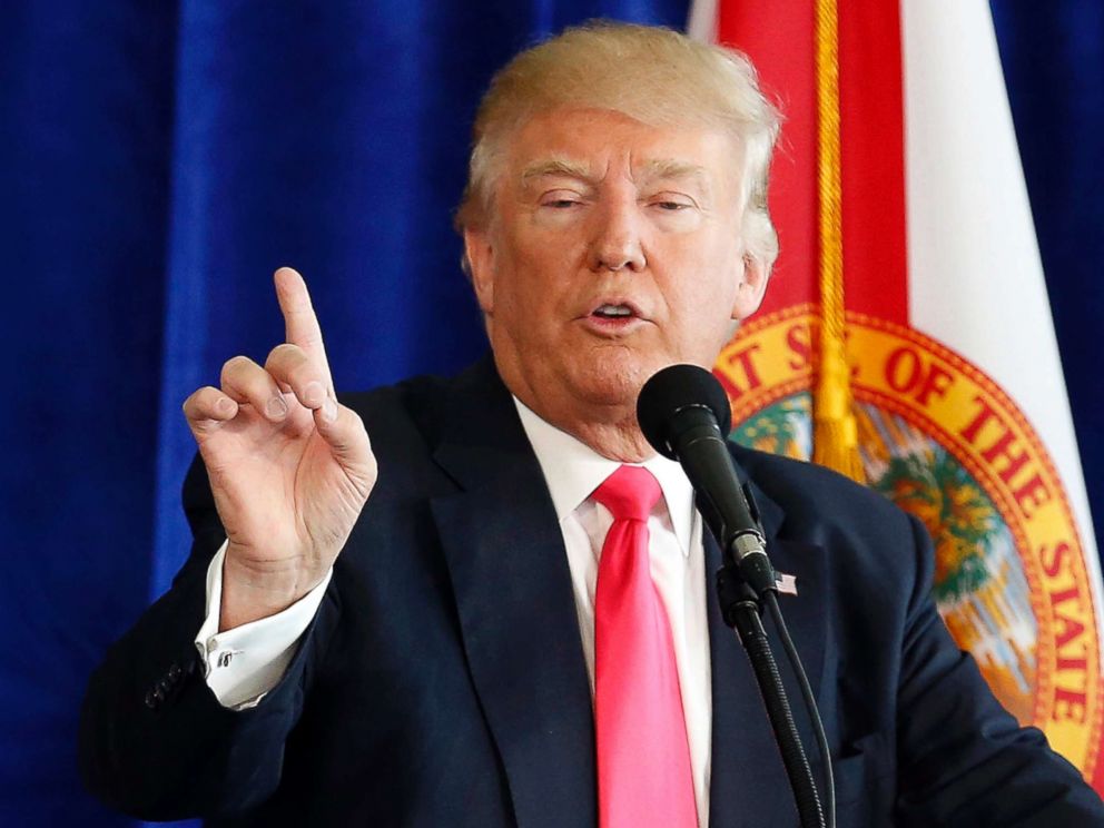 PHOTO: Republican Presidential candidate Donald Trump holds a press conference at Trump National Doral, July 27, 2016 in Miami.