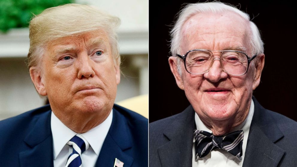 President Donald Trump pauses during a meeting in the Oval Office of the White House, March 20, 2018.|Retired Supreme Court Justice John Paul Stevens takes his seat to testify during a hearing, April 30, 2014. 