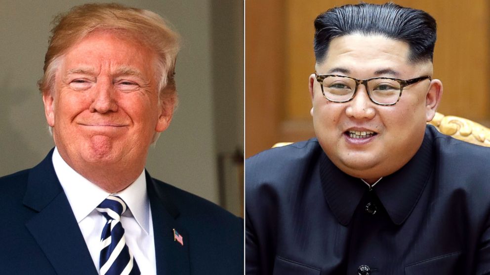 PHOTO: President Donald Trump in Washington, June 6, 2018. |  North Korean leader Kim Jong Un in North Korea, May 26, 2018.