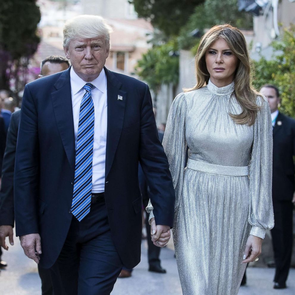 PHOTO: President Donald Trump and first lady Melania Trump arrive at the Greek Theater to attend a concert, on the sideline of the G7 Summit in Taormina, Sicily island, Italy, May 26, 2017.
