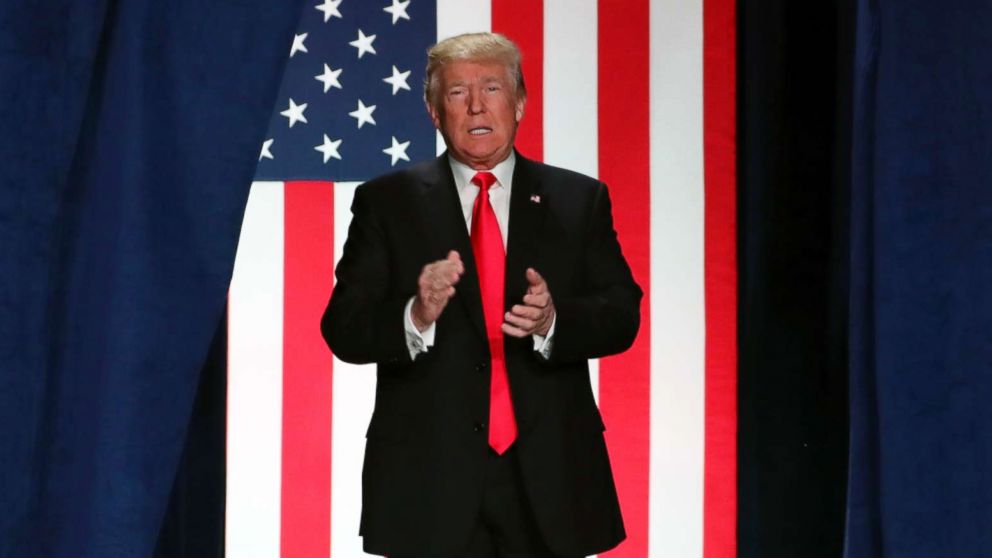 President Donald Trump arrives to speak about tax reform at the St. Charles Convention Center, Nov. 29, 2017, in St. Charles, Mo.