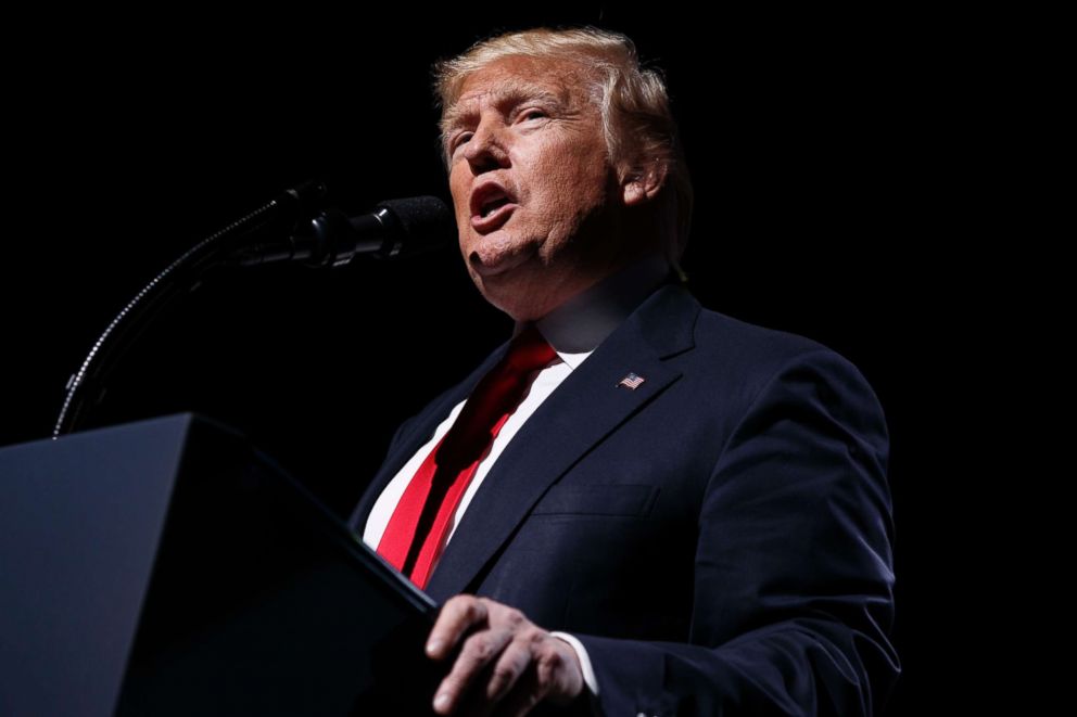 PHOTO: President Donald Trump speaks at the National Rifle Association Leadership Conference in Atlanta, April 28, 2017.